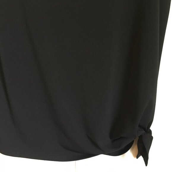 NWT Carmen Marc Valvo Black Grommet Shoulder Tie Hem Tank Top - Picture 8 of 15